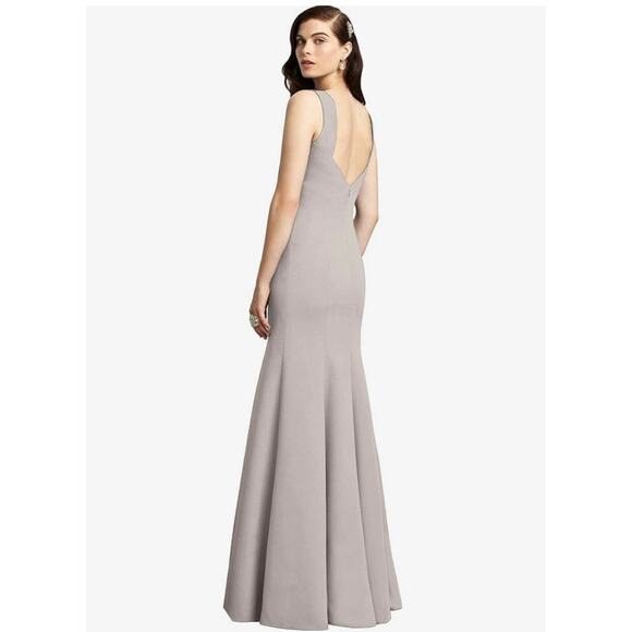 NWT Dessy Collection Vivian Diamond Open Back Sleeveless Dress Charcoal Sz 18 - Picture 4 of 9